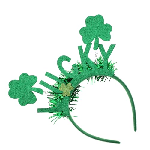 ASAKKURA Vierblättriger Kopfschmuck St Patrick'S Day Knoten Stirnband St Patrick'S Day Kostüm St Patrick'S Day Hut St St Patricks Day Stirnbänder St Patricks Day Flanellgrün von ASAKKURA