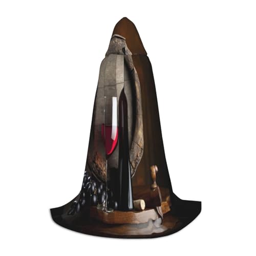 ASEELO Kapuzenumhang für Jugendliche Rotweinflasche Glas Halloween Kapuzenumhang Umhang Cosplay Verkleidung Kostüm für Halloween Weihnachten Kostüm Party S von ASEELO