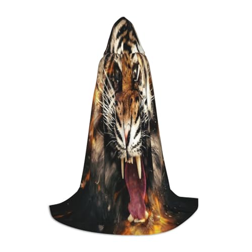 ASEELO Kapuzenumhang für Teenager Roaring Tiger Halloween Kapuzenumhang Umhang Cosplay Verkleidung Kostüm für Halloween Weihnachten Kostüm Party M von ASEELO