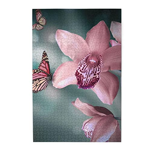 Orchidee, Blume, Schmetterling, weich, frisch, Frühlingspuzzles sind geeignet für Erwachsene und Jungen und Mädchen. 1000-teiliges Puzzle von ASEELO