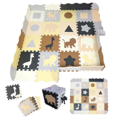 ASENME 36-teilige XXL-Baby-Puzzle-Spielmatte, Puzzle Play Mats (Creme) von ASENME