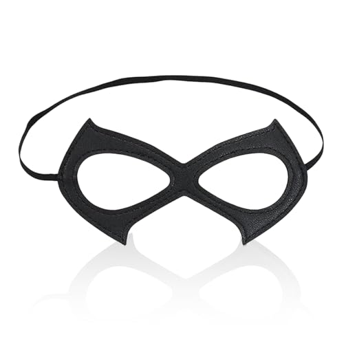 ASFWAGQ Catwoman Maske, Katzenmaske Schwarze Katze Maske Halb Gesicht Katze Catwoman Kostüm Kätzchen Ledermaske für Damen Frauen Mädchen Cosplay Maske für Karneval Halloween Party Ball von ASFWAGQ