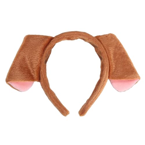 Dalmatinische Braune Hundohren Stirnband Cartoon Welpen Ohren Reifen Frauen Tier Haarband Hundeohren Kostüm für Hund Party Dekorationen Weihnachten Kostüm Cosplay Party für Damen (Brauner Hund) von ASFWAGQ