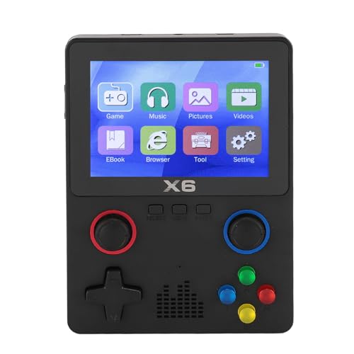 ASHATA Handheld-Spielekonsole, Retro-Spielekonsolen mit 32G-Speicherkarte, Zwei 3D-Joysticks, 3,5-Zoll-IPS-Bildschirm, GBA-Simulator, 11 Emulatoren, Tragbare 32G-Retro-Videospiele (Black) von ASHATA