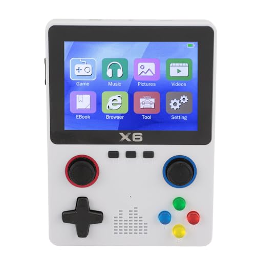 ASHATA Handheld-Spielekonsole, Retro-Spielekonsolen mit 32G-Speicherkarte, Zwei 3D-Joysticks, 3,5-Zoll-IPS-Bildschirm, GBA-Simulator, 11 Emulatoren, Tragbare 32G-Retro-Videospiele (White) von ASHATA