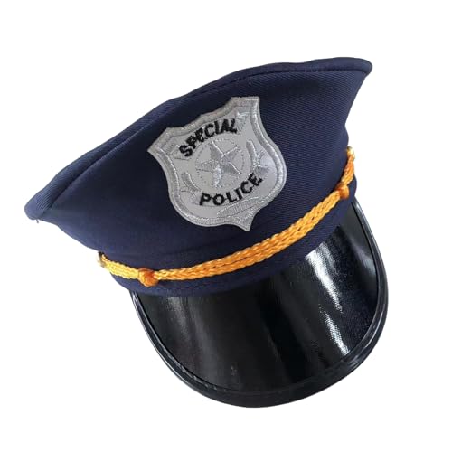 ASHLUYAK Hut für Erwachsene mit Stickerei, Abzeichen, Hut, Halloween, Party, Cosplay, Polizeihut, Reisen, Fotografieren, Erwachsenenhut, Polizeihut und Abzeichen, Polizeihut, Halloween-Kostüm, Damen, von ASHLUYAK