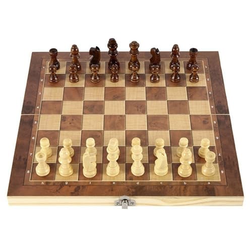 ASIAD Schachbrett, tragbares hölzernes Schachbrett-Faltbrett-Schachspiel für Partei-Familien-Tätigkeits-Schach-Satz(39 * 39 cm),A von ASIAD