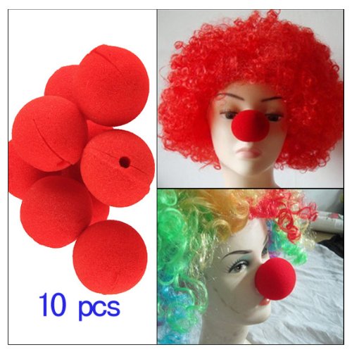 ASIEIT 10 Stück Clown-Nasen-Schwammball, Cosplay, rote Nase, Neuheit, lustige Leistungsatmosphäre for Halloween, Maskenball von ASIEIT