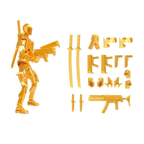 ASIEIT 3D-gedruckte Actionfigur, Roboter-Actionfigur, Zusammenbau abgeschlossen, mehrgelenkige Actionfiguren, Actionfiguren, Spielzeug, Schreibtischdekoration für Spieleliebhaber (D) von ASIEIT