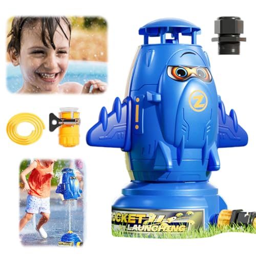 ASIEIT Sprinkler-Raketenwerfer, Wasserraketensprinkler für Kinder, Sommer-Hinterhof-Wasserspielspielzeug, Raketensprinkler für Kinder im Alter von 4–8 Jahren, Geburtstagsgeschenk für Jungen von ASIEIT