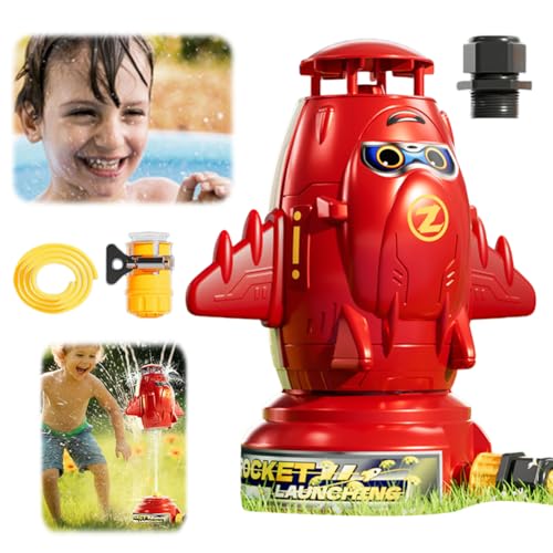 ASIEIT Sprinkler-Raketenwerfer, Wasserraketensprinkler für Kinder, Sommer-Hinterhof-Wasserspielspielzeug, Raketensprinkler für Kinder im Alter von 4–8 Jahren, Geburtstagsgeschenk für Jungen von ASIEIT