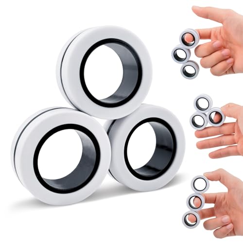 ASIOWELY Magnetische Ringe ADHS Spielzeug Fidget Toys Set,3 PCS Oster Erwachsene für Anti Stress Spinner Fingerring Ring für Kinder Teenager Geschenke für 8+ Jahr Alten Jungen von ASIOWELY