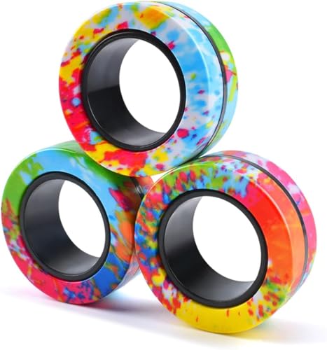 ASIOWELY Magnetische Ringe ADHS Spielzeug Fidget Toys Set,3 PCS Oster Erwachsene für Anti Stress Spinner Fingerring Ring für Kinder Teenager Geschenke für 8+ Jahr Alten Jungen von ASIOWELY