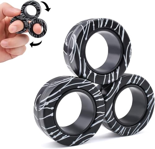 ASIOWELY Magnetische Ringe ADHS Spielzeug Fidget Toys Set,3 PCS Oster Erwachsene für Anti Stress Spinner Fingerring Ring für Kinder Teenager Geschenke für 8+ Jahr Alten Jungen von ASIOWELY