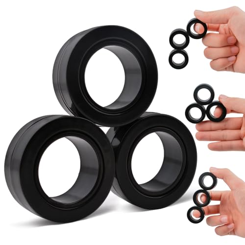 ASIOWELY Magnetische Ringe ADHS Spielzeug Fidget Toys Set,3 PCS Oster Erwachsene für Anti Stress Spinner Fingerring Ring für Kinder Teenager Geschenke für 8+ Jahr Alten Jungen von ASIOWELY