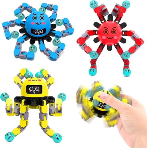 ASIOWELY Transformable Fidget Spinner Spielzeug für Kinder & Erwachsene, 3 PCS Fidget Spielzeug für Teens Angst, Sensorische Spielzeug für Autismus ADHD Stress, Weihnachten Strumpf Stuffers Geschenke von ASIOWELY