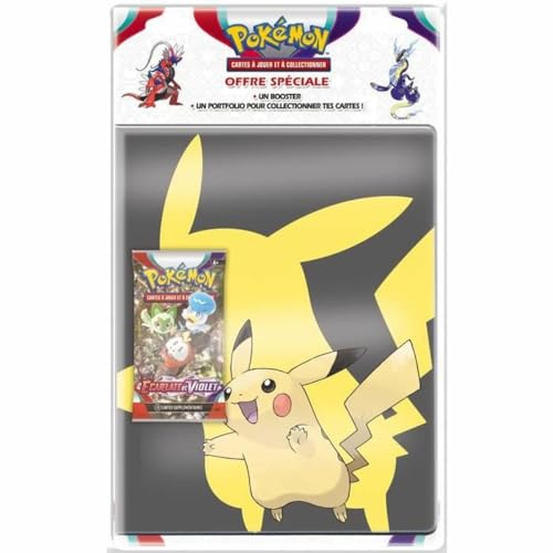 Pokemon - Portfolio + Booster Pack — Serie Scarlet and Purple (EV01) — Zufälliges Design — Sammelkarten — Sammelkartenzubehör — Ab 6 Jahren von Pokémon