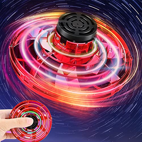 ASORT Fly-Ufo-Spin-Drohne, Fliegende Scheibe, Cgtolos Miniufo Drohne, Fidget Spinner, Lenkrad, Dekompressionsspielzeug für Erwachsene und Kinder (Rot) von ASORT