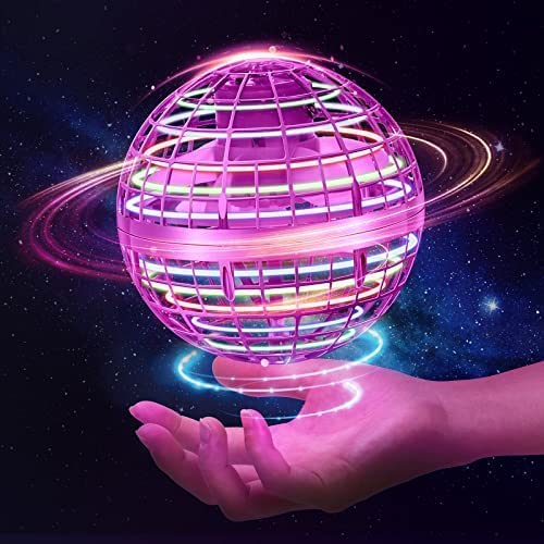 Flying Ball, Hover Ball Magic Controller Fly Orb, Mini Soaring Flying Orb Ball With 360° Rotating RGB Lights Outdoor Indoor UFO Toys,Pink von ASORT