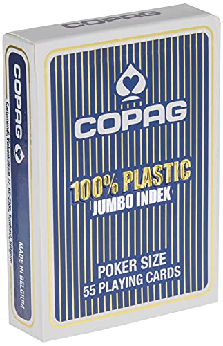 Copag 22540045 - Plastic Poker Jumbo Index mit 2 Eckzeichen, blau von Cartamundi