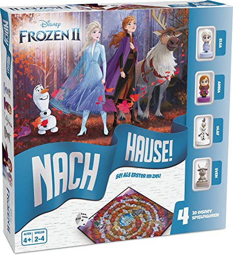 ASS Altenburger 22501062 Eiskönigin 2-Nach Hause-Das Würfelspiel um den Wettlauf zum Ziel mit Elsa, Anna, Olaf und Sven als detailgetreue 3D Disney Spielfiguren, Single von ASS Altenburger