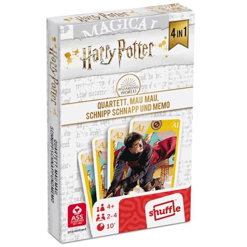 ASS Altenburger 22584064 Harry Potter-4 in 1 spielbar als Quartett, Mau, Schnipp Schnapp und Memo von ASS Altenburger