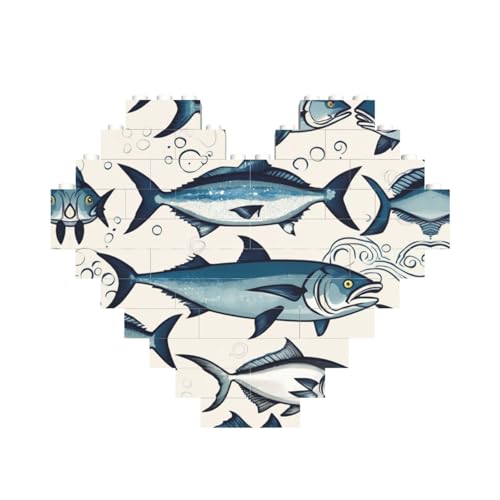 Bluefish Design Druck Baustein Block Puzzle Herzform Personalisierte Individuelle Valentinstag Geschenke von ASSORT