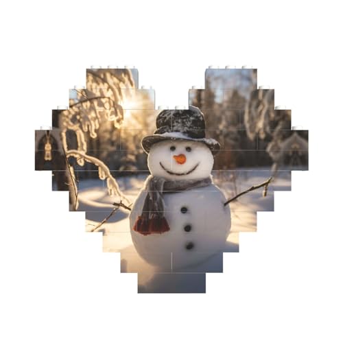 Schild Schneemann Druck Baustein Block Puzzle Herzform Personalisierte Individuelle Valentinstag Geschenke von ASSORT