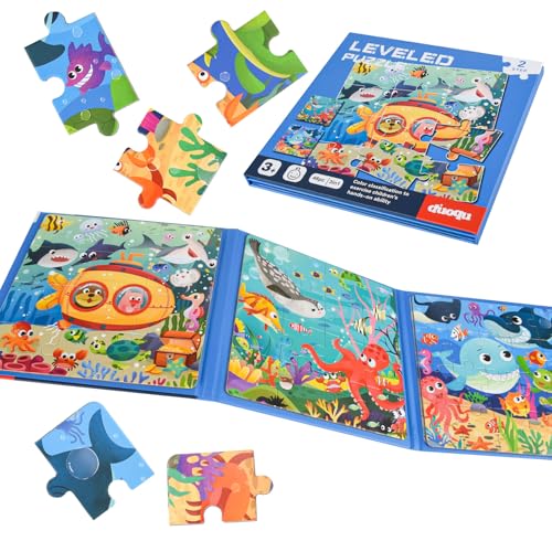 ASTARON Magnetische Puzzle für Kinder, 12-16-20 Stück Ozean Kinderpuzzle ab 3 Jahre, Beschäftigung für Kinder im Autofahrt Flugzeug, Kindergeburtstag Geschenke von ASTARON