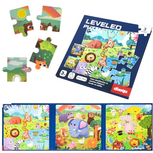 ASTARON Magnetische Puzzle für Kinder, 16-20-25 Teile Tier Kinderpuzzle ab 3 Jahre, Beschäftigung für Kinder im Autofahrt Flugzeug, Kindergeburtstag Geschenke von ASTARON