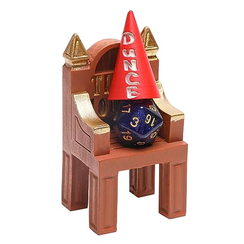 ASVP Shop DND Time Out Stuhl & Dunce Hat – Würfelgefängnis – Zubehör/Geschenk für Dungeons and Dragons – für alle D&D-Würfel D20, D10, D8, D6, D4 von ASVP Shop