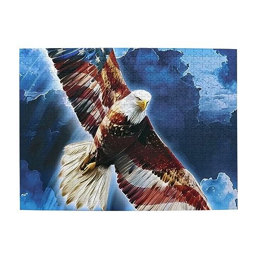 American Eagle Print Jigsaw Personalisierte Puzzle Holzpuzzle Lustiges Puzzle 500 Teile für Erwachsene Geburtstag von ASmeir