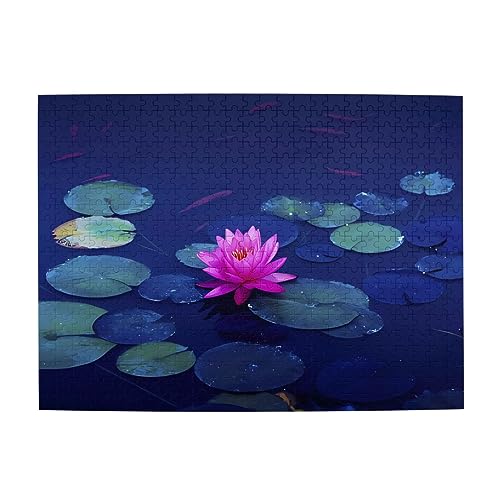 Bright Lotus Print Jigsaw Personalisierte Puzzle Holzpuzzle Lustiges Puzzle 500 Teile für Erwachsene Geburtstag von ASmeir