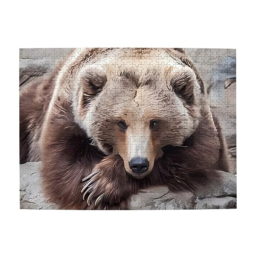 Brown Bears Print Jigsaw Personalisierte Puzzle Holzpuzzle Lustiges Puzzle 500 Teile für Erwachsene Geburtstag von ASmeir