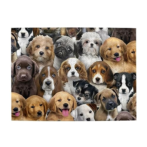 Cute Dogs Print Jigsaw Personalisierte Puzzle Holzpuzzle Lustiges Puzzle 500 Teile für Erwachsene Geburtstag von ASmeir