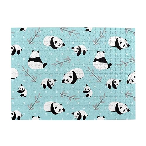 Cute Pandas Print Jigsaw Personalisierte Puzzle Holzpuzzle Lustiges Puzzle 500 Teile für Erwachsene Geburtstag von ASmeir