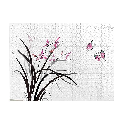 Floral Butterfly Print Jigsaw Personalisierte Puzzle Holzpuzzle Lustiges Puzzle 500 Teile für Erwachsene Geburtstag von ASmeir