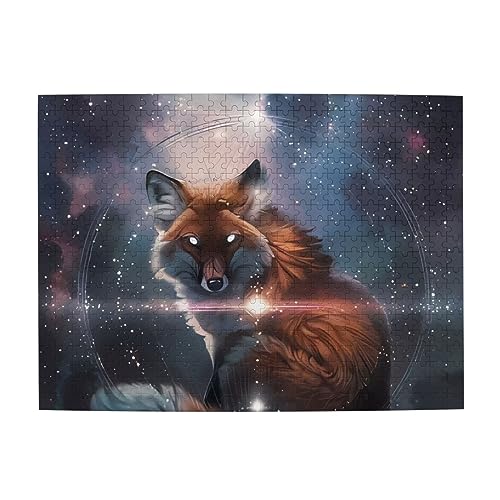 Fox On The Galaxy Print Jigsaw Personalisierte Puzzle Holzpuzzle Lustiges Puzzle 500 Teile für Erwachsene Geburtstag von ASmeir