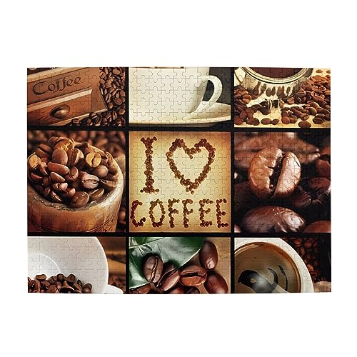 Kaffee Collage Druck Puzzle Personalisierte Puzzle Holzpuzzle Lustiges Puzzle 500 Teile für Erwachsene Geburtstag von ASmeir