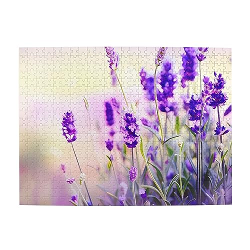 Lavendel Blume Druck Jigsaw Personalisierte Puzzle Holzpuzzle Lustiges Puzzle 500 Teile für Erwachsene Geburtstag von ASmeir