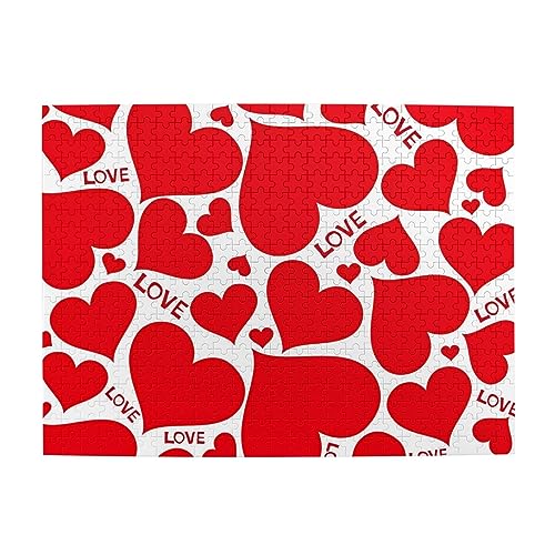 Love Heart Print Jigsaw Personalisierte Puzzle Holzpuzzle Lustiges Puzzle 500 Teile für Erwachsene Geburtstag von ASmeir