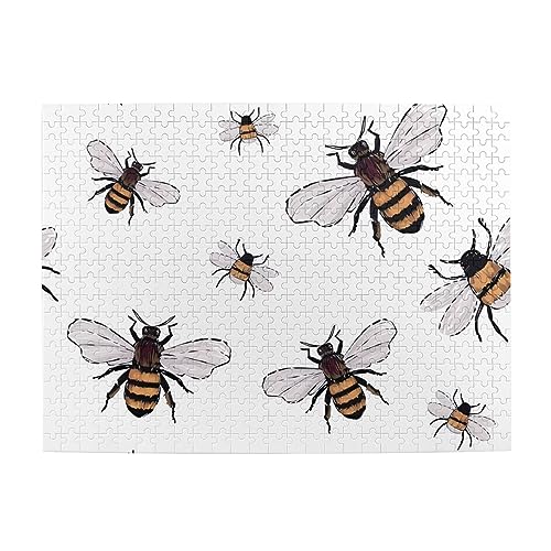 Lustige Bienen Druck Jigsaw Personalisierte Puzzle Holzpuzzle Lustiges Puzzle 500 Teile für Erwachsene Geburtstag von ASmeir