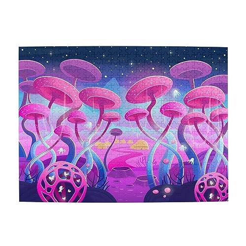 Magic Mushroom Print Jigsaw Personalisierte Puzzle Holzpuzzle Lustiges Puzzle 500 Teile für Erwachsene Geburtstag von ASmeir