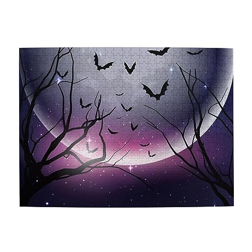 Purple Moon Print Jigsaw Personalisierte Puzzle Holzpuzzle Lustiges Puzzle 500 Teile für Erwachsene Geburtstag von ASmeir