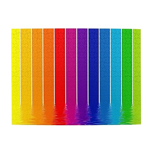 Regenbogen Streifen Druck Puzzle Personalisierte Puzzle Holzpuzzle Lustiges Puzzle 500 Teile für Erwachsene Geburtstag von ASmeir