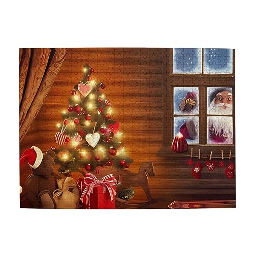 Santa Outside The Window Print Jigsaw Personalised Puzzle Wooden Puzzle Funny Puzzle 500 Pieces For Adult Birthday von ASmeir