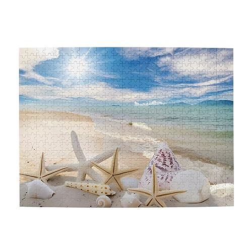 Strand Seestern Druck Jigsaw Personalisierte Puzzle Holzpuzzle Lustiges Puzzle 500 Teile für Erwachsene Geburtstag von ASmeir