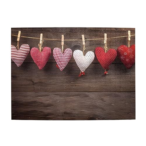 Valentine'S Hearts Print Jigsaw Personalisiertes Puzzle Holzpuzzle Lustiges Puzzle 500 Teile für Erwachsene Geburtstag von ASmeir