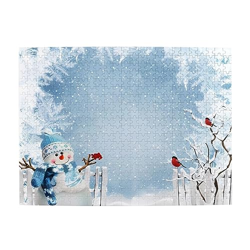 Weihnachten Schneemann Druck Puzzle Personalisierte Puzzle Holzpuzzle Lustiges Puzzle 500 Teile für Erwachsene Geburtstag von ASmeir