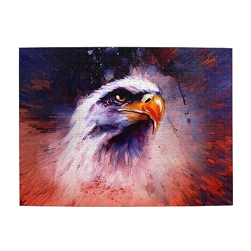 Weißkopfseeadler Druck Jigsaw Personalisierte Puzzle Holzpuzzle Lustiges Puzzle 500 Teile für Erwachsene Geburtstag von ASmeir